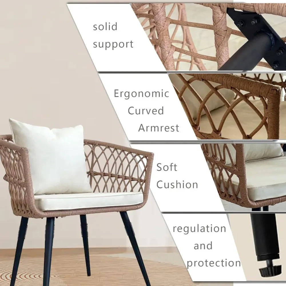 Brryin All Weather Outdoor Patio Bistro Set Sectional Sofa