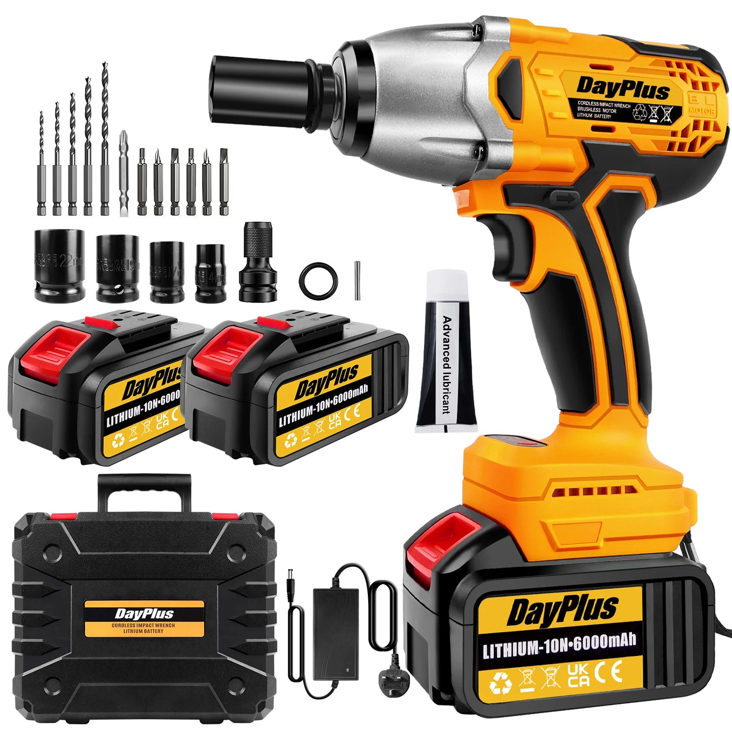DayPlus 1500Nm Cordless Impact Wrench Brushless 3 In 1