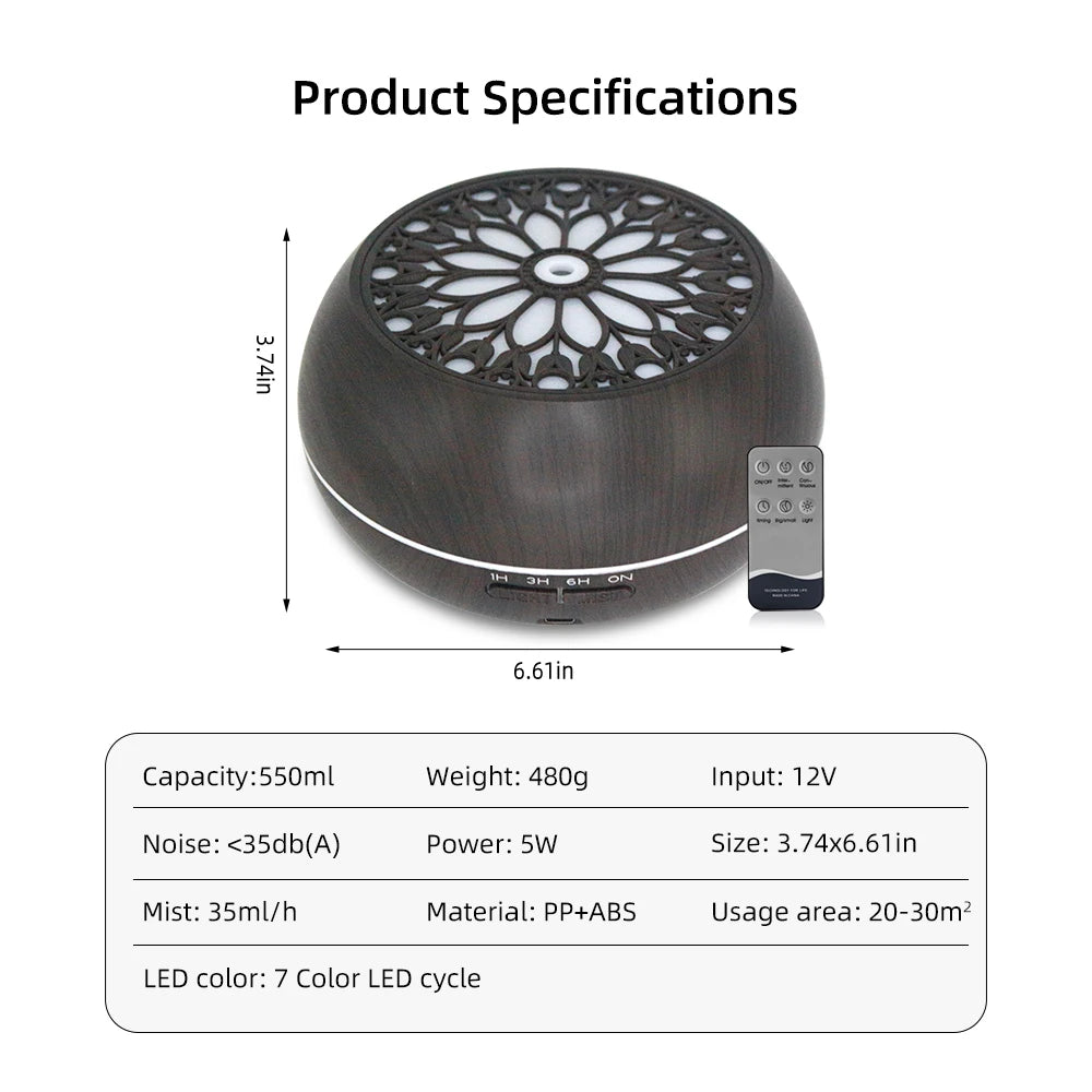 High Concerned Chemical Essential Oil Diffuser With Remote Timer Includes 6 Oils