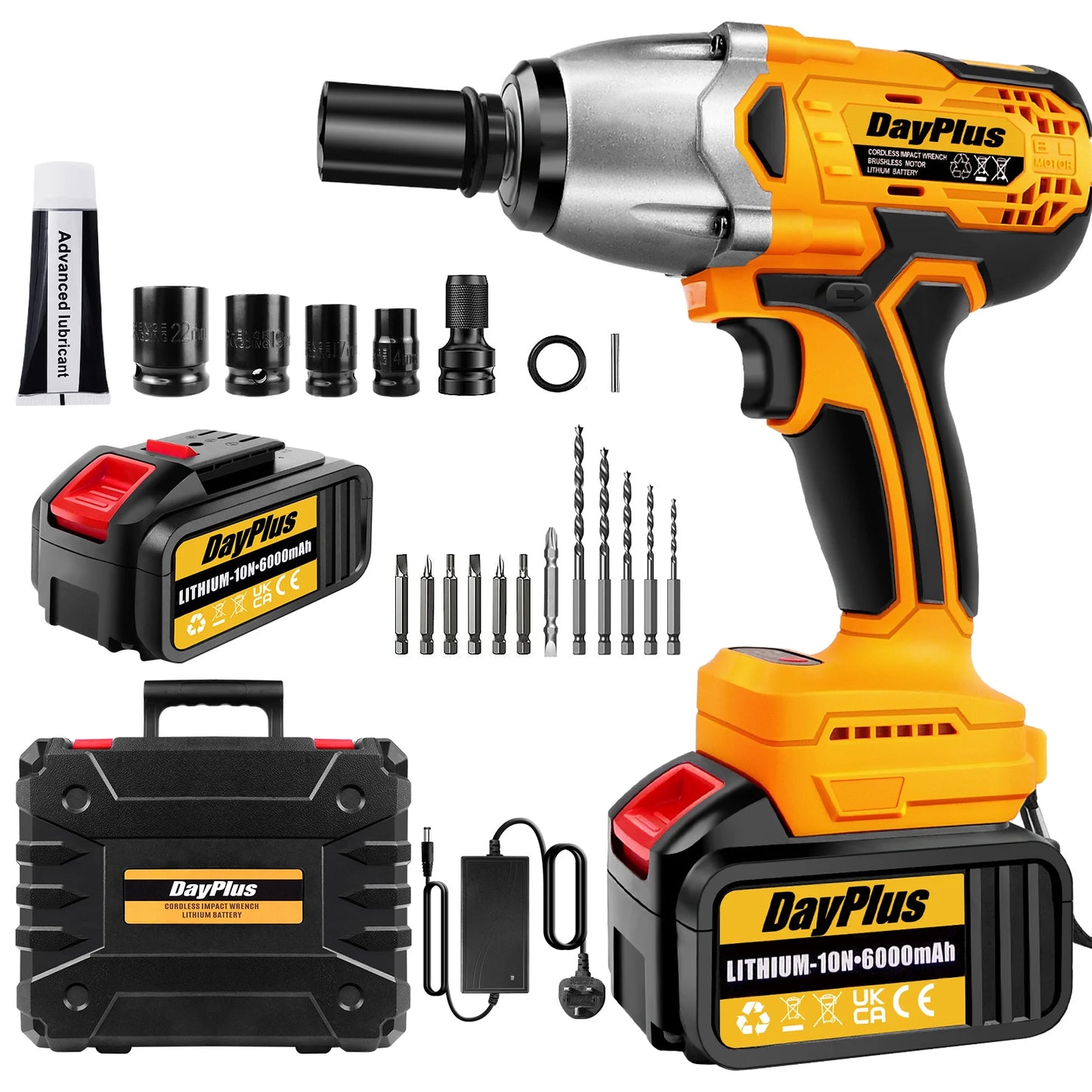 DayPlus 1500Nm Cordless Impact Wrench Brushless 3 In 1