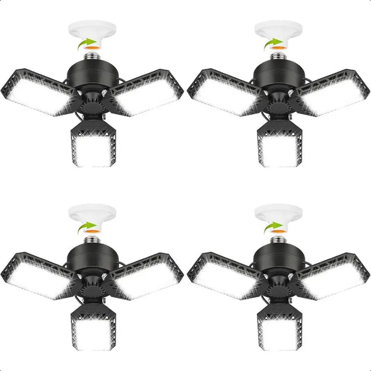 Hign-concerned 4 Pack Led Garage Lights Deformable Panels