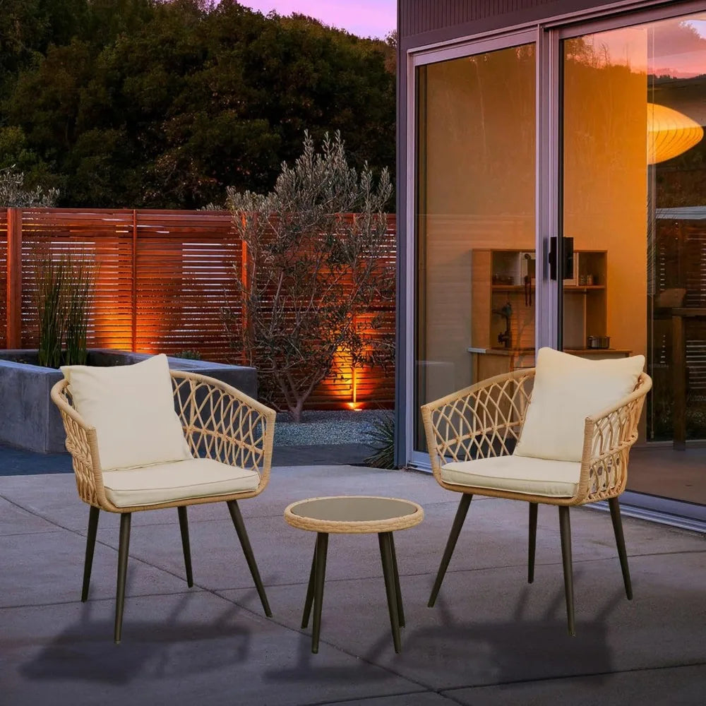 Brryin All Weather Outdoor Patio Bistro Set Sectional Sofa