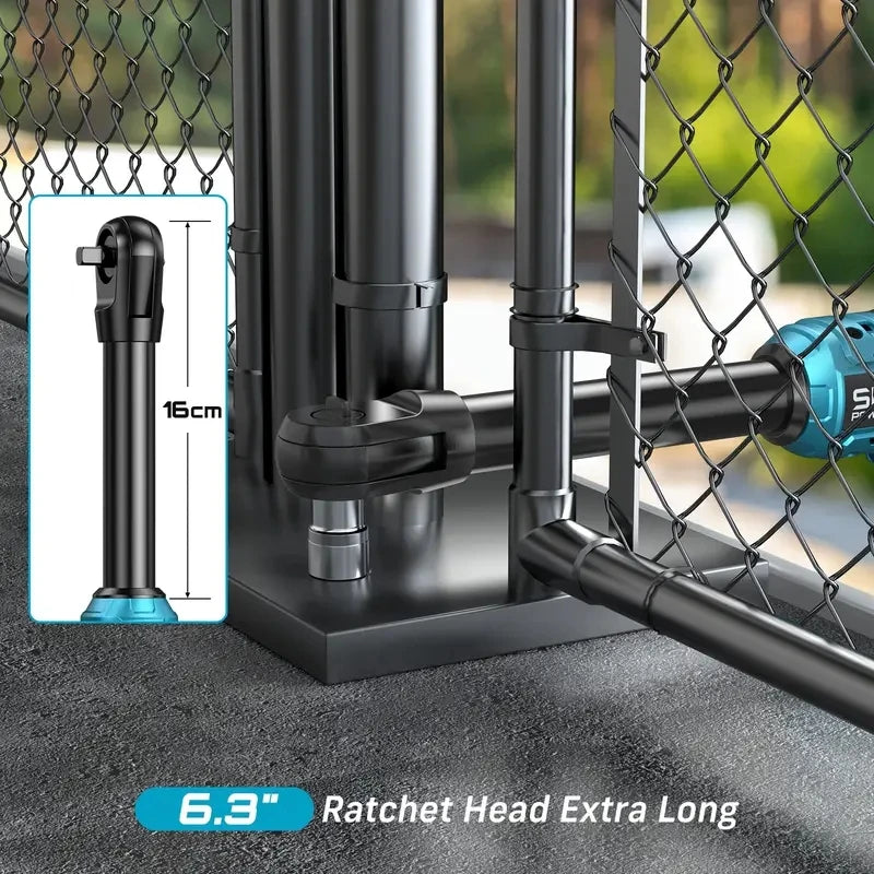 Seesii 21V Cordless Rechargeable Electric Ratchet Wrench 80Nm