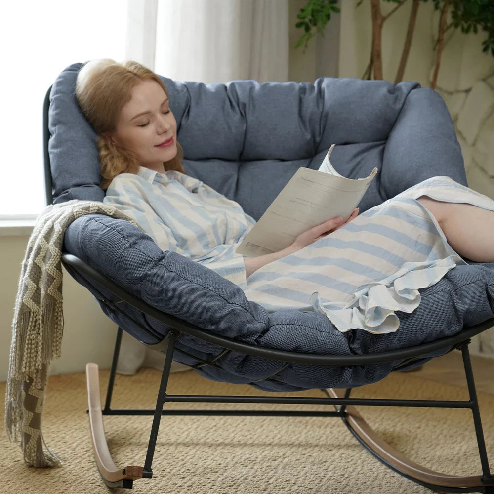Grand Patio Papasan Rocking Chair With Cushion