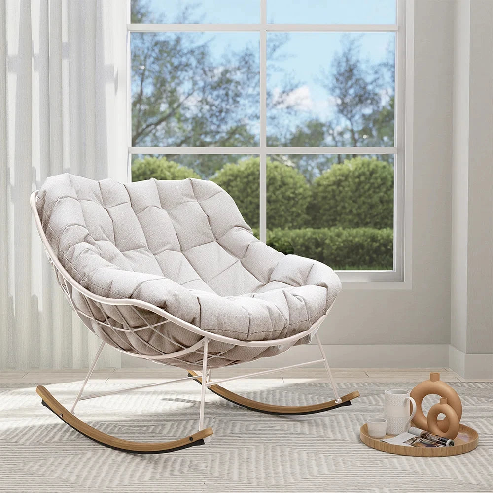Grand Patio Papasan Rocking Chair With Cushion