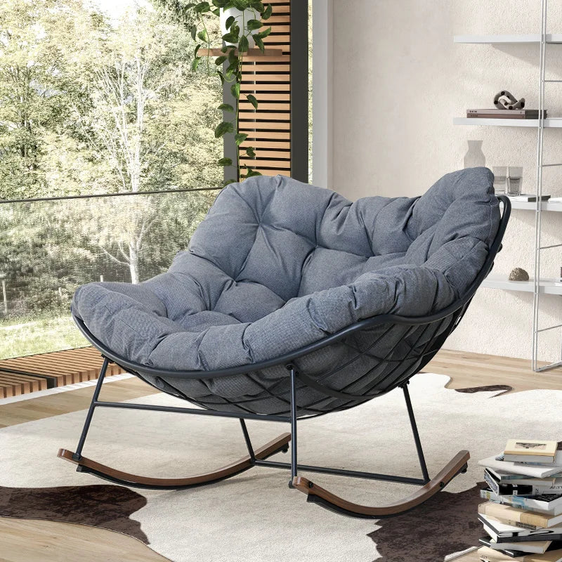 Grand Patio Papasan Rocking Chair With Cushion