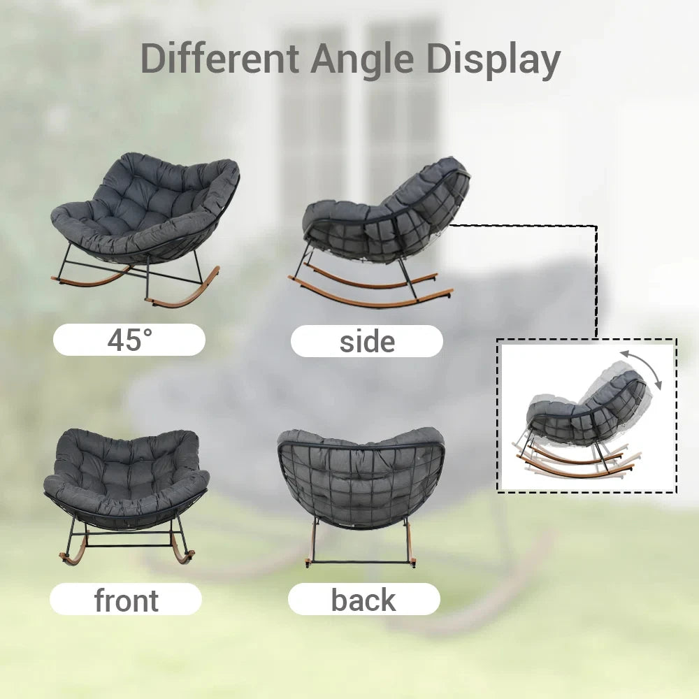 Grand Patio Papasan Rocking Chair With Cushion