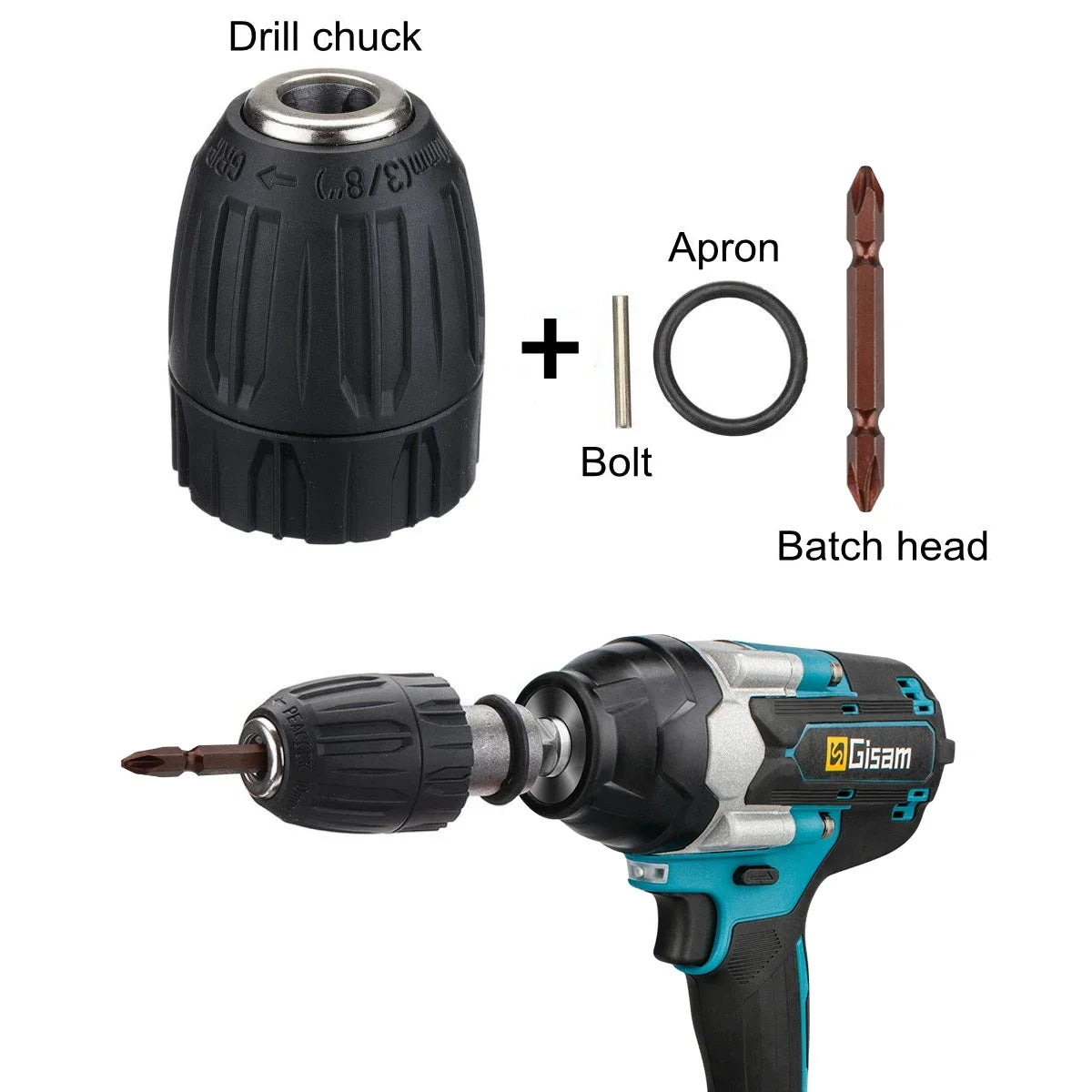Gisam Ultra IndustrialGrade ElectricHeavyDuty ImpactWrench Hex Socket Adapter Kit