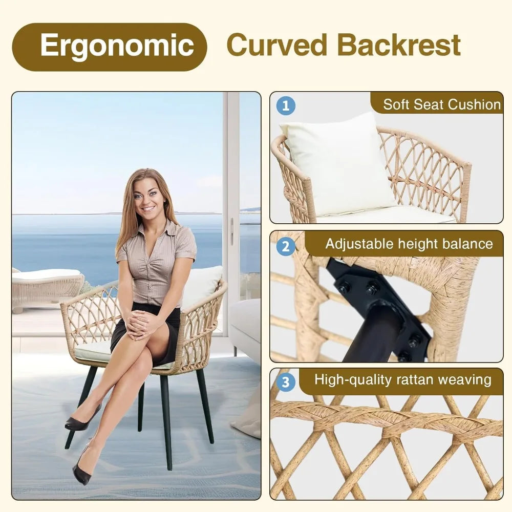 Brryin All Weather Outdoor Patio Bistro Set Sectional Sofa